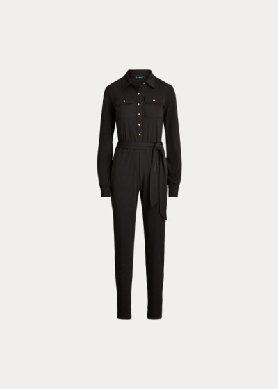 Jumpsuits Ralph Lauren Mujer Negros - Buttoned Jersey - UHCTW7236